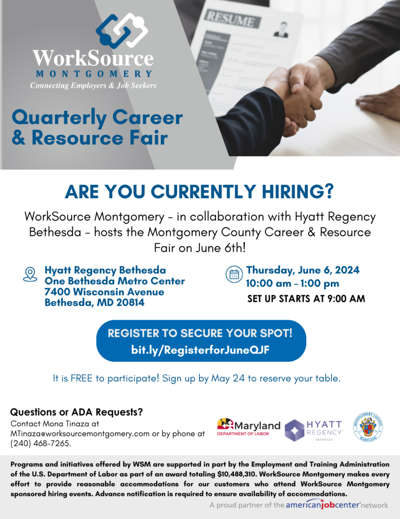 Montgomery County Quarterly Career & Resource Fair | WorkSource Montgomery