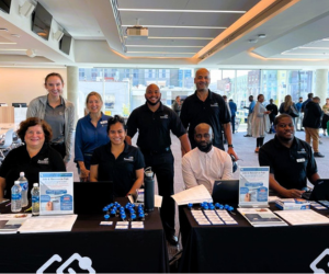 WorkSource Montgomery staff posing with business brochures