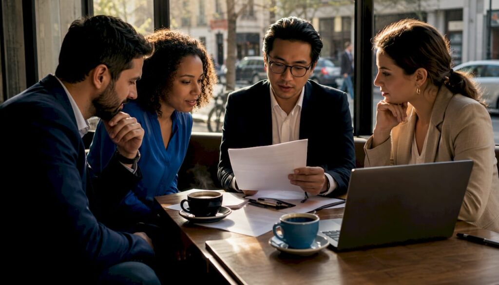 Team meeting on labor-management relations
